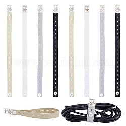 Gorgecraft 20Pcs 4 Colors TPU Elastic Binding Straps, Buttonhole Tape with Plastic Button, for Clothes Storage, Window Curtain Holdback, Mixed Color, 357x20x1mm, 5pcs/color