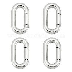 Unicraftale 4pcs 304 anneaux de porte à ressort en acier inoxydable, anneau ovale, couleur inoxydable, 18.5x10x3mm