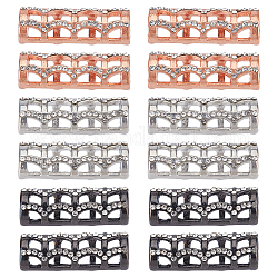 DICOSMETIC 12Pcs Connectors for Watch Band 3 Colors Alloy Watchband Connector 21mm Rhinestone Column Watch Strap Connector Watch Accessory for Women Men Watch Band Making, Hole: 2.2~3mm
