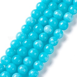 Natürliche weiße Jade Nachahmung amazonite Perlen Stränge, Runde, gefärbt, 10 mm, Bohrung: 1 mm, ca. 38 Stk. / Strang, 14.96 Zoll (38 cm)