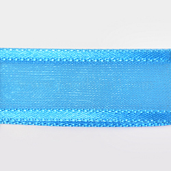 Polyester Organzaband, für Geschenk, Party schmücken, Deep-Sky-blau, 1 Zoll (25 mm), ca. 100 Yards / Rolle