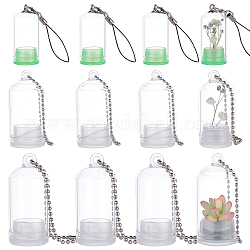 Superfindings 9 set 3 bottiglie di vetro in stile, per piante microscopiche, con tappi di plastica, shim, e corde in poliestere, colonna, chiaro, 3 set/stile