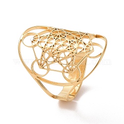 304 verstellbarer Davidstern aus Edelstahl, irischer hohler breiter Ring für Frauen, golden, uns Größe 7 3/4 (18mm)