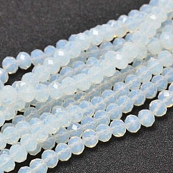 Fili di perle di vetro rondelle sfaccettate, chiaro, 6x4mm, Foro: 1 mm, circa 99pcs/filo, 17.7 pollice