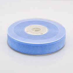 Cinta de terciopelo de poliéster para embalaje de regalo y decoración de festival, azul aciano, 3/4 pulgada (19 mm), aproximamente 25yards / rodillo (22.86 m / rollo)