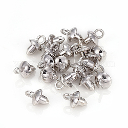 Pendenti a perno in metallo con coppette di perle e coppe in lega, per mezzo forato perle, platino, 9x6mm, foro: 1.8mm, ago: 3mm