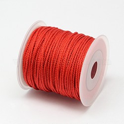 Hilos de nylon trenzado, rojo, 2mm, alrededor de 25.15 yarda (23 m) / rollo