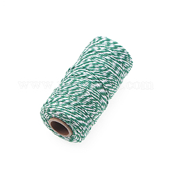 Хлопчатобумажные нитки для вязания поделок, зелёные, 2 мм, около 109.36 ярда (100 м) / рулон