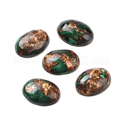 Cabochons de malachite naturelles, avec bronzite, ovale, 25x18~19x6~8mm