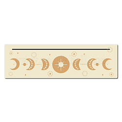 Porte-cartes en bois naturel pour tarot, présentoir pour outils de divination de sorcière, rectangle, bisque, motif de soleil, 253x76x5mm
