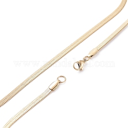Chapado al vacío 304 collares de cadenas de serpiente de acero inoxidable, con broches de langosta, dorado, 23.6 pulgada (60 cm), 4mm