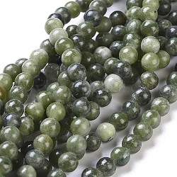 Pierres gemmes naturelles, taiwan jade, ronde, olive, environ 6 mm de diamètre, Trou: 0.8mm, Environ 64 pcs/chapelet, 16 pouce
