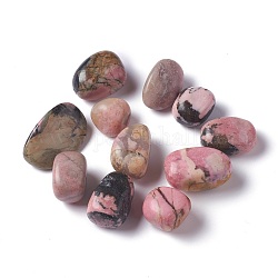 Perline Rhodonite naturale, pietra burrattata, pietre curative per il bilanciamento di 7 chakra, cristalloterapia, meditazione, reiki, gemme di riempimento del vaso, Senza Buco / undrilled, pepite, 16.5~29x13.5~19x8~15mm, circa 146 pz ~ 234 pz / 1000 g