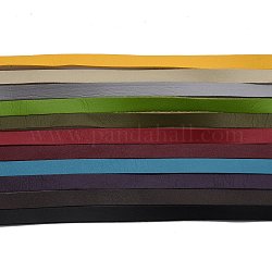 Односторонний плоский шнур из искусственной замши, искусственная замшевая кружева, разноцветные, 10x1.5 мм, около 1.09 ярда (1 м) на прядь