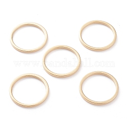 Anillos de enlace de latón, Plateado de larga duración, anillo redondo, real 24k chapado en oro, 15x1mm, diámetro interior: 13 mm