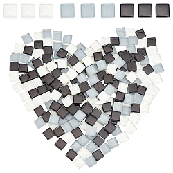 Gorgecraft transparente Glascabochons, Mosaikfliesen, für Heimdekoration oder Basteln, Viereck, Grau, 10x10x4 mm, 200 Stück / Beutel