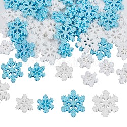 Sunnyclue 80 pz 4 stili cabochon in resina opaca a tema natalizio, fiocco di neve, colore misto, 18~28.5x16~25.5x3~5mm, 20pcs / style