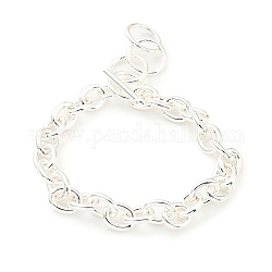 Chapado iónico (ip) 304 pulseras de cadena de cable de acero inoxidable, plata, 8 pulgada (20.4 cm)