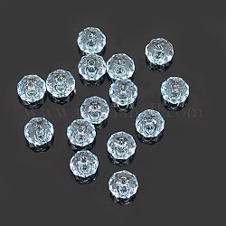 Austrian Crystal Beads, 5040 6mm, Faceted Rondelle, Aquamarine, Size: about 6mm in diameter, 4mm thick, hole: 1mm
