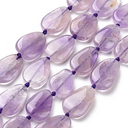 Fili di perle di ametista naturale, lacrima, 16~21x12~14x4.5~5.5mm, Foro: 1 mm, circa 19pcs/filo, 15.94'' (40.5 cm)