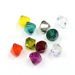 Perlien cristallo austriaco, bicono, colore misto, circa 8 mm di lunghezza, 8 mm di larghezza, Foro: 1 mm