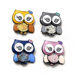 Owl Enamel Pin, Electrophoresis Black Alloy Badge for Backpack Clothes, Cadmium Free & Lead Free, Mixed Color, 40.5x37x7mm, Pin: 0.8mm