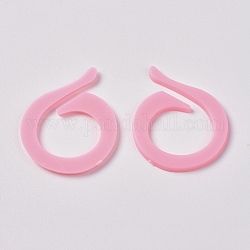 Plastic Counting Split Ring, Stitch Marker Ring, DIY Knitting Tools, Pink, 27x21x1.5mm