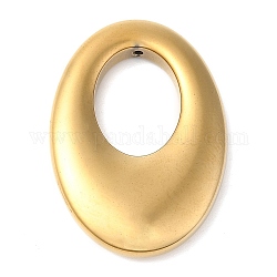 Pendenti in ematite sintetica non magnetica elettrolitica, fascini ovali, oro placcato, 34x23.5x2mm, Foro: 1 mm