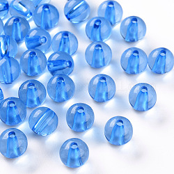 Perline acrilico trasparente, tondo, cielo blu profondo, 10x9mm, Foro: 2 mm, circa 940pcs/500g