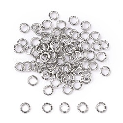 304 in acciaio inox anelli di salto aperto, colore acciaio inossidabile, 6x1.2mm, diametro interno: 3.6mm, abput 65pcs / 10g