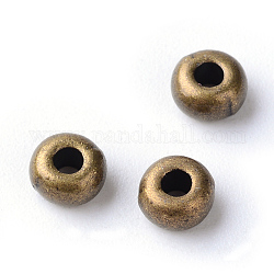 Tibetischen Stil Legierung Zwischenperlen, Rondell, Cadmiumfrei und Nickel frei und Bleifrei, Antik Bronze, 5x3 mm, Bohrung: 1.5 mm, ca. 4760 Stk. / 1000 g