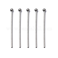 304 Stainless Steel Ball Head pins, Stainless Steel Color, 25x0.7mm, 21 Gauge, Head: 1.95mm, about 500pcs/bag