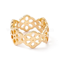 Ion Plating(IP) 304 Stainless Steel Snowflake Wrap Finger Ring, Hollow Ring for Women, Golden, US Size 7(17.3mm)