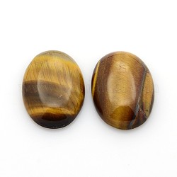 Природных драгоценных камней кабошон, овальные, тигровый глаз, 25x18x5~7 мм