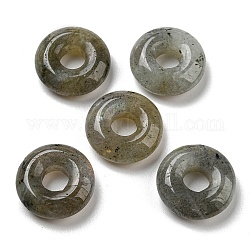 Природные подвески лабрадорита, подвески в виде пончиков/пи-дисков, 17~18x4~6 мм, отверстие : 5~6 мм