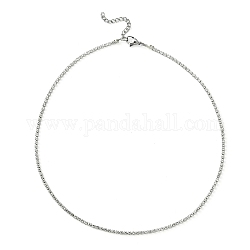 Collana tennis con strass di cristallo, collana con catena a maglie di ferro, platino, 16.06 pollice (40.8 cm)