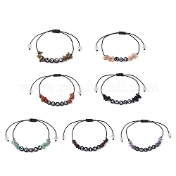 Braccialetti con perline intrecciate con pietre preziose naturali, Braccialetti regolabili da donna con perline acriliche, diametro interno: 5/8~3-1/4 pollice (1.7~8.2 cm), 7 pc / set