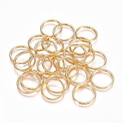 304 anelli portachiavi in ​​acciaio inox, anelli di salto a doppio anello, oro, 18x2.5mm, circa  15mm diametro interno, singolo filo: 1.25mm