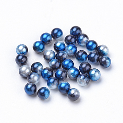 Бусины из искусственного жемчуга, градиент русалка жемчужные бусы, без отверстия , круглые, темно-синий, 3 мм, около 10000 шт / упаковка