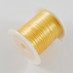 Tramo de oro cadena abalorios de alambre elástico, 1mm, alrededor de 10.93 yarda (10 m) / rollo