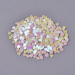 Accessori ornamentali paillette / paillettes in plastica, Senza Buco / perline indefinite, cuore, perla rosa, 2.7x3x0.3mm, circa 173075pcs/libbra