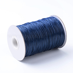 Cordes en polyester ciré coréen, bleu minuit, 1.5mm, environ 200yards/rouleau (600pied/rouleau)