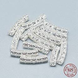 925 Sterling Silver Tube Beads, Silver, 25.5x6mm, Hole: 4mm