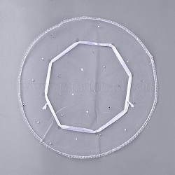 White Jewelry Packing Drawable Pouches, Organza Gift Bags, about 26cm in diameter