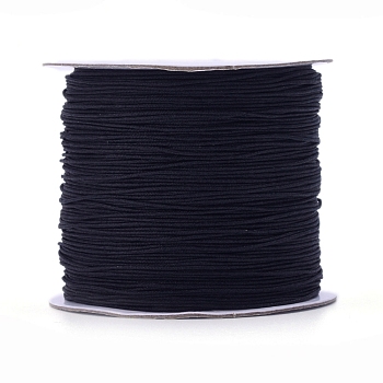 Fil de nylon, cordon de bijoux en nylon pour création de les bijoux tissés, noir, 0.6mm, environ 142.16 yards (130 m)/rouleau