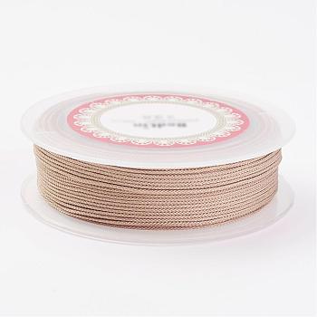 Hilos de nylon trenzado, teñido, Cuerda de anudar, Para anudar chino, Artesanía y fabricación de joyas, peachpuff, 1.5mm, alrededor de 13.12 yarda (12 m) / rollo