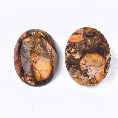 Diaspro imperiale sintetico assemblato e cabochon in bronzite&nbsp;G-S329-080-1