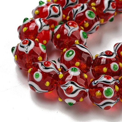 Chapelets de perles vernissées manuelles&nbsp;LAMP-N025-05D-1