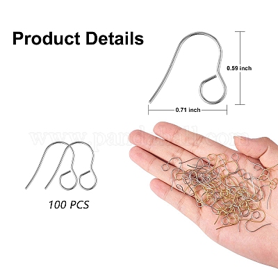 Wholesale 100Pcs 316 Stainless Steel Hypoallergenic French Earring