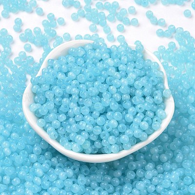 6/0 perles de rocaille en verre imitation jade&nbsp;SEED-T006-04A-08-1
